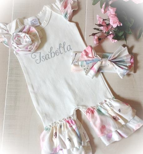 baby girl outfits with matching bows